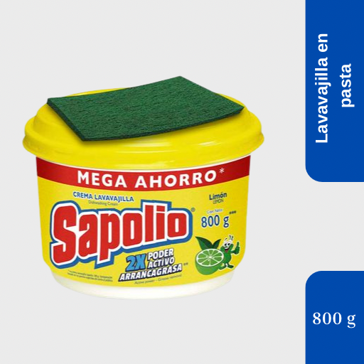 Lavavajilla en Pasta Sapolio Limón Pote 800g