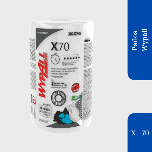 Paño Wypall X-70 Plus Regular Rollo x 88 hojas